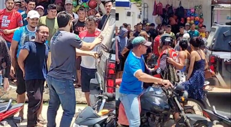 Homem agride policial após esfaquear o pai em Tonantins