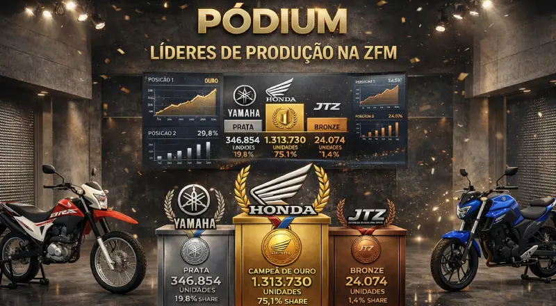 Honda, Yamaha e JTZ: líderes em motos na Zona Franca de Manaus