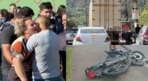 Esposa entra em desespero ao ver corpo do marido após acidente