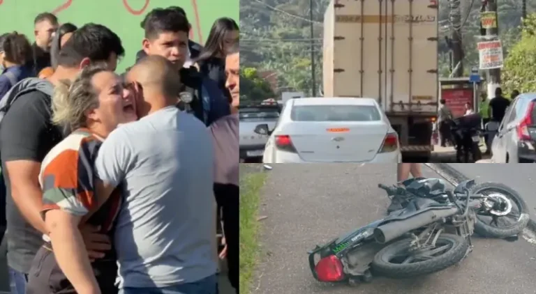 Esposa entra em desespero ao ver corpo do marido após acidente