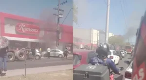 Incêndio em frente da Ramsons na Avenida Grande Circular causa caos no trânsito