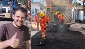 Em pleno domingo, prefeito Renato Junior pauta tapa-buracos em Manaus