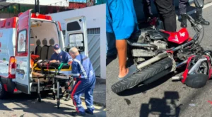 Em colisão com outro veículo, motociclista é socorrido na Darcy Vargas