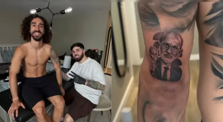 Promessa paga: Cucurella tatua técnico após título mundial