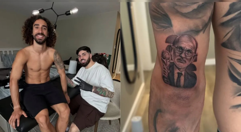 Promessa paga: Cucurella tatua técnico após título mundial