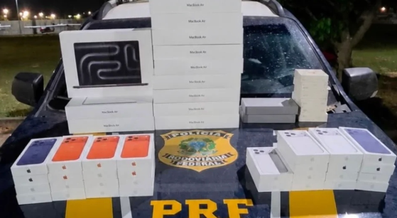 PRF apreende 50 eletrônicos sem documentação durante abordagem