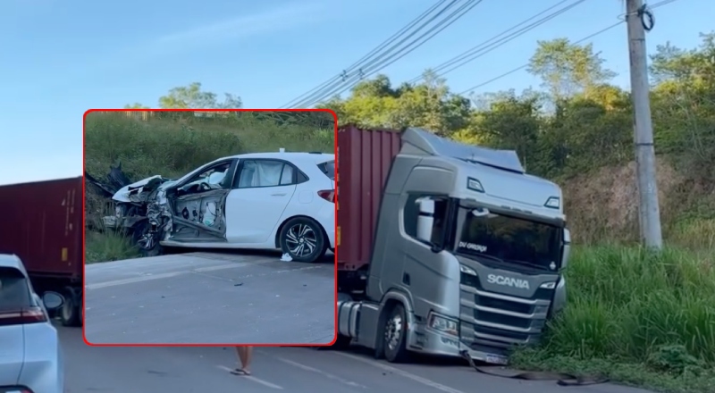 Acidentes deixam a BR-174 bloqueada e causam congestionamento urgente