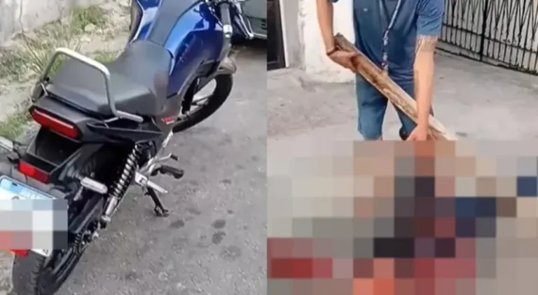 Após esfaquear pessoa durante assalto, criminoso é punido pela comunidade