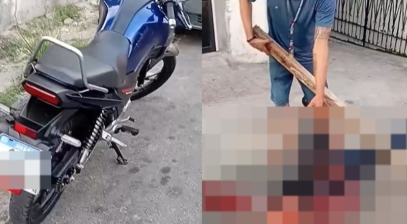 Após esfaquear pessoa durante assalto, criminoso é punido pela comunidade