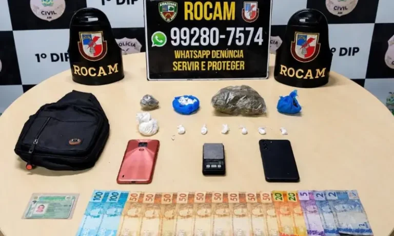 Foragido por tráfico é preso com drogas no Japiim após ação rápida